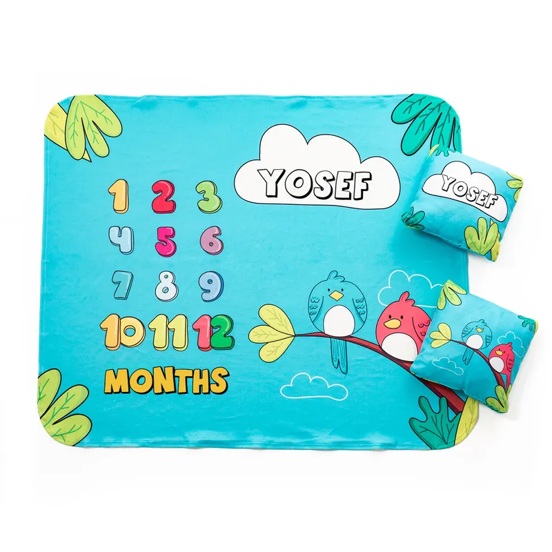 Personalised Baby Milestone Blanket Set for Newborn Keepsake