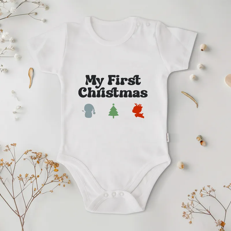 Baby's First Christmas Personalised Bodysuit for Newborns