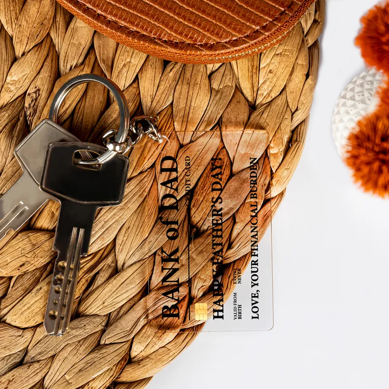 Bank of Dad Funny Keychain Gift for Father's Day