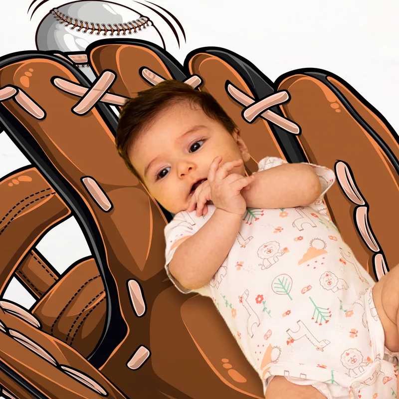 Personalised Baseball Baby Milestone Blanket for Newborn Photos