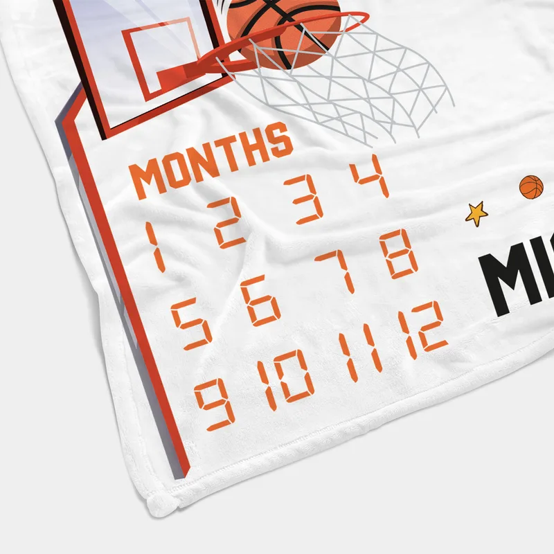 Basketball Design Milestone Baby Photo Blanket