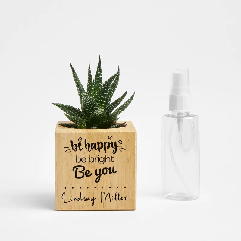 Personalised Be Happy Succulent Pot for Any Occasion