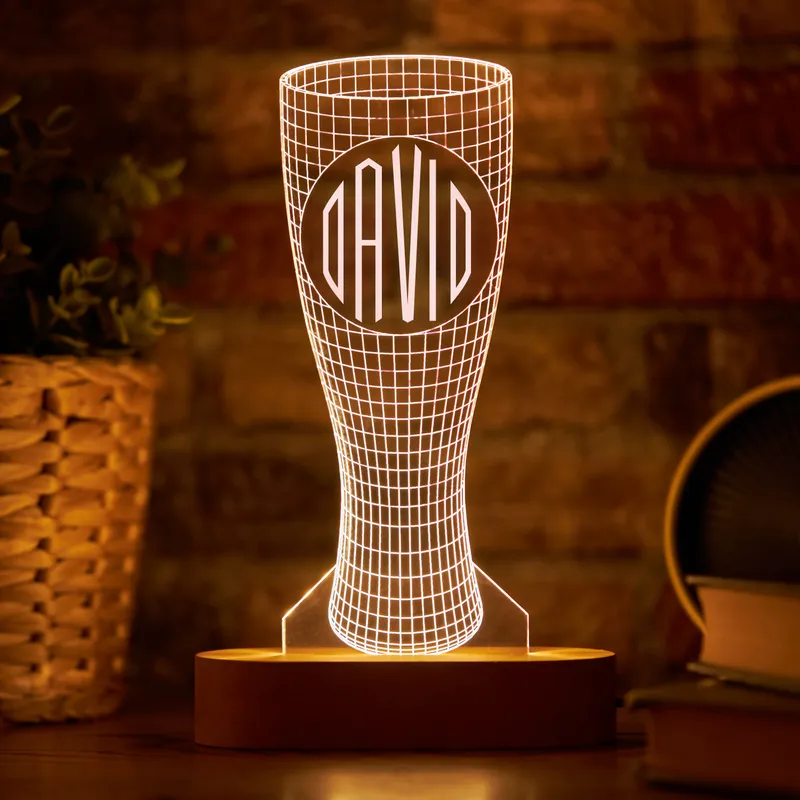Beer Cup Decorative LED Lamp - Custom Monogram Design
