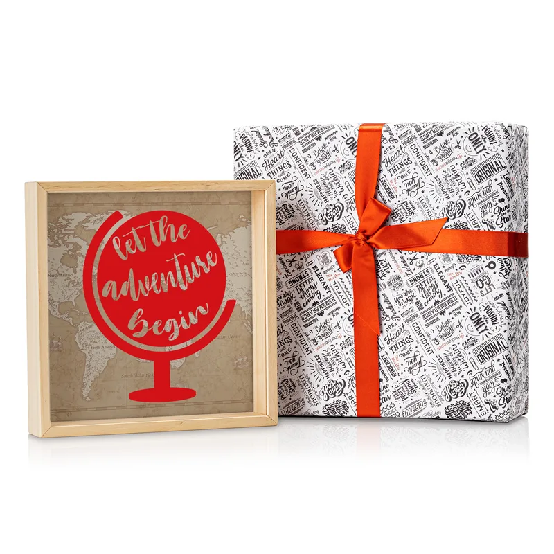 Adventure Awaits Wooden Money Box for Travel Lovers