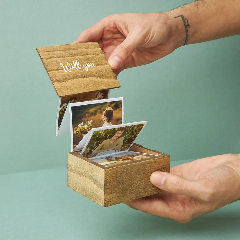 Best Bridesmaid Design Covered Photo Storage Box with Photo Prints as Gift for Bridesmaid