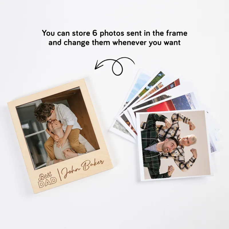 Best Dad Design Gifts for Dad Personalized Pola Photo Wooden Frame