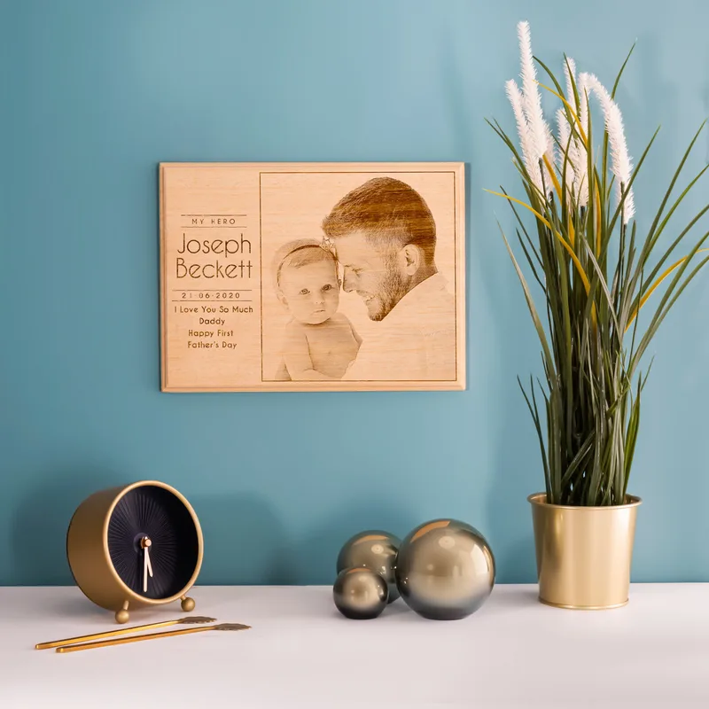 Best Dad Ever Father's Day Gift Photo Printed Wooden Picture Frame