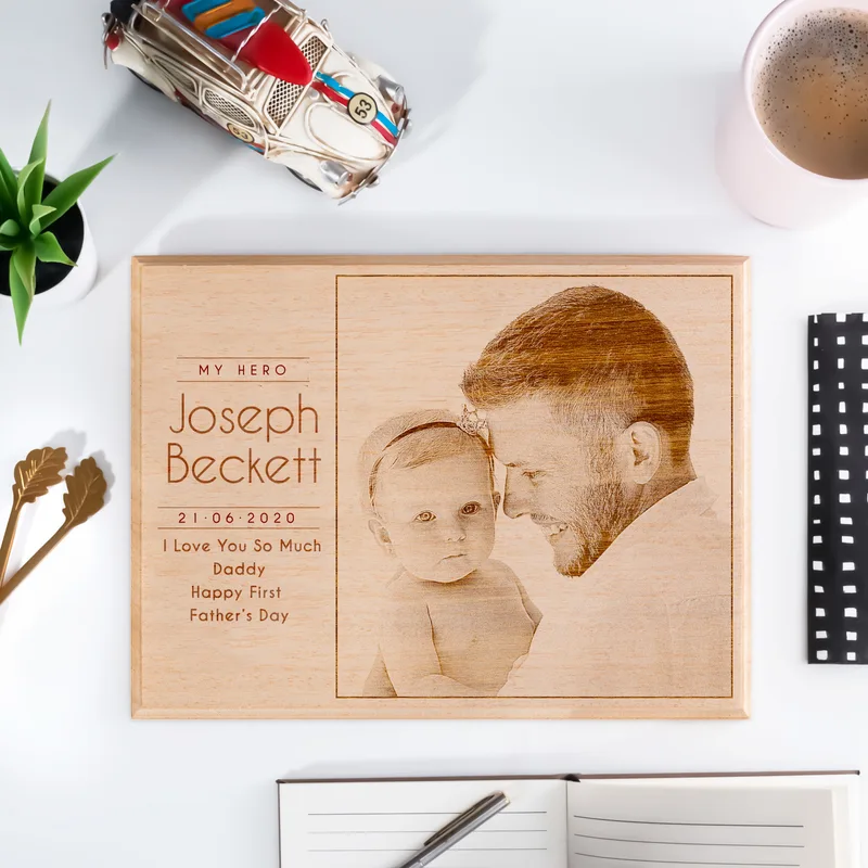 Best Dad Ever Father's Day Gift Photo Printed Wooden Picture Frame