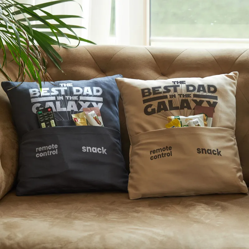 Best Dad in the Galaxy Pillow with Pocket as Perfect Gift for Father's Day