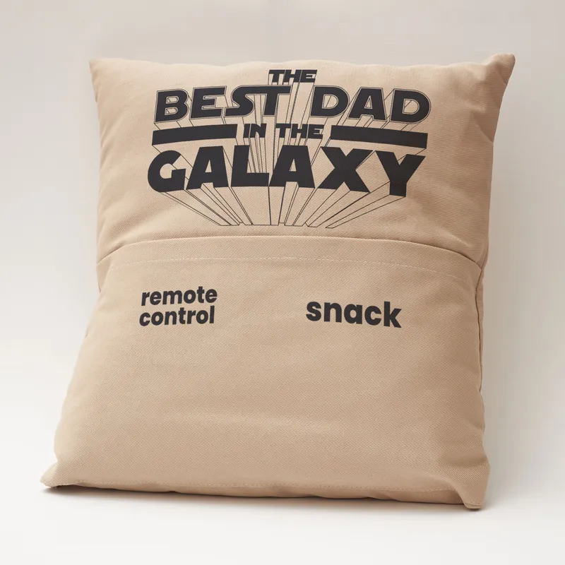 Best Dad in the Galaxy Pillow with Pocket as Perfect Gift for Father's Day