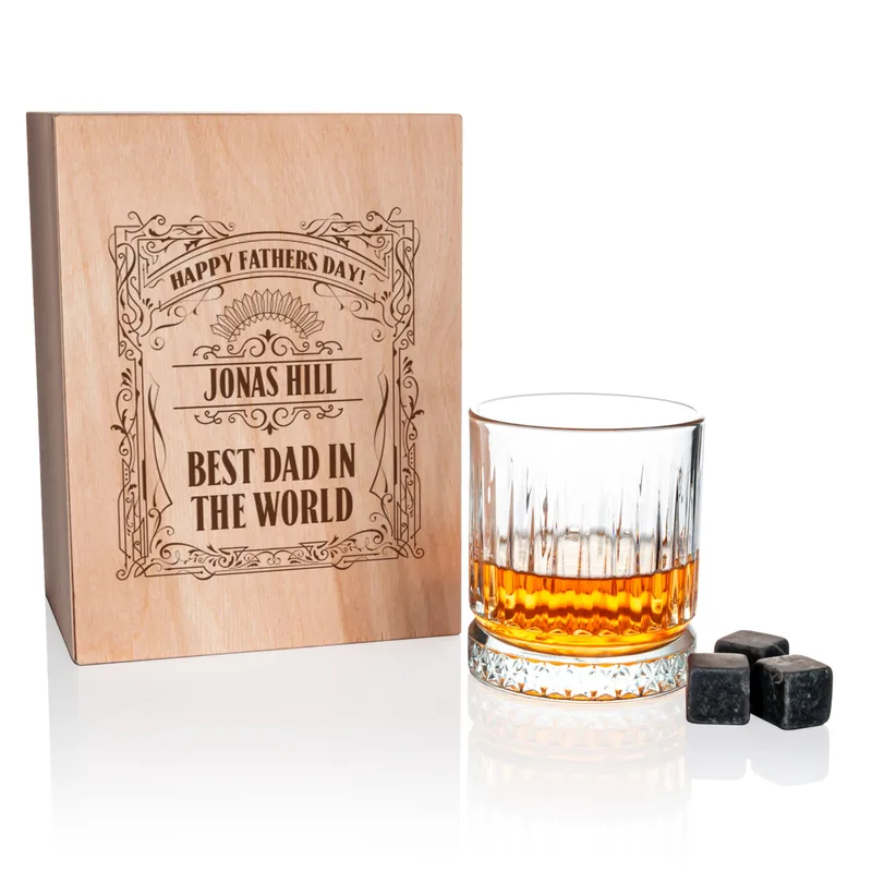 Best Dad in the World Father's Day Gift for Dad Glasgow Whiskey Glass Set