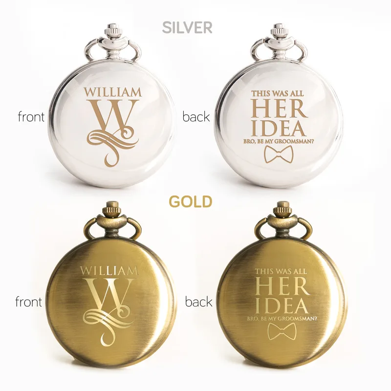 Best Man Funny Gifts Personalized Pocket Watch with Special Message