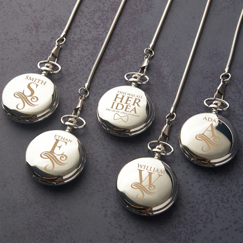 Best Man Funny Gifts Personalized Pocket Watch with Special Message