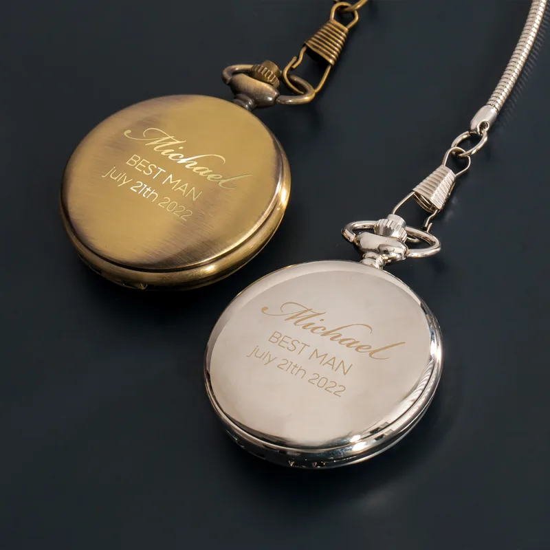 Personalised Best Man Pocket Watch for Weddings and Keepsakes