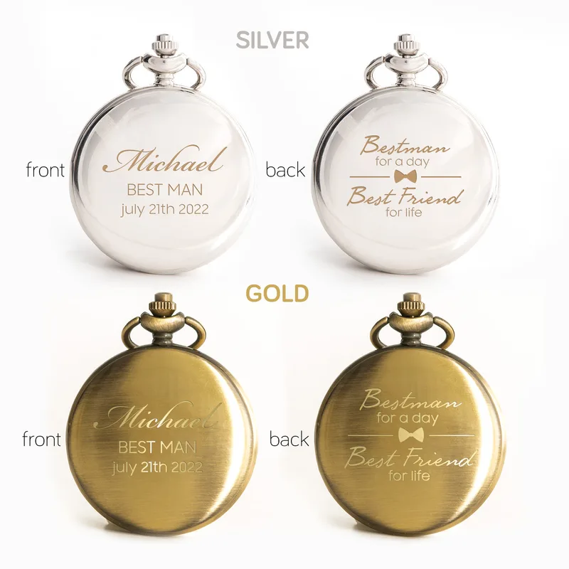 Personalised Best Man Pocket Watch for Weddings and Keepsakes