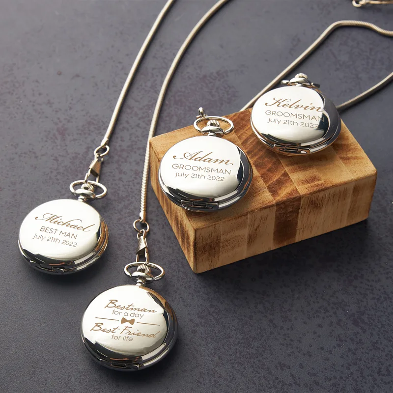 Personalised Best Man Pocket Watch for Weddings and Keepsakes
