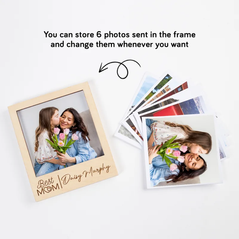 Best Mom Gifts for Mom Personalized Pola Photo Wooden Frame