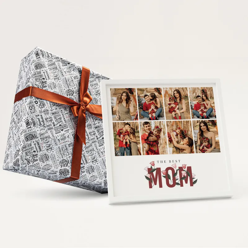 Best Mom Personalized 8-Photo Frame 8x8 Keepsake