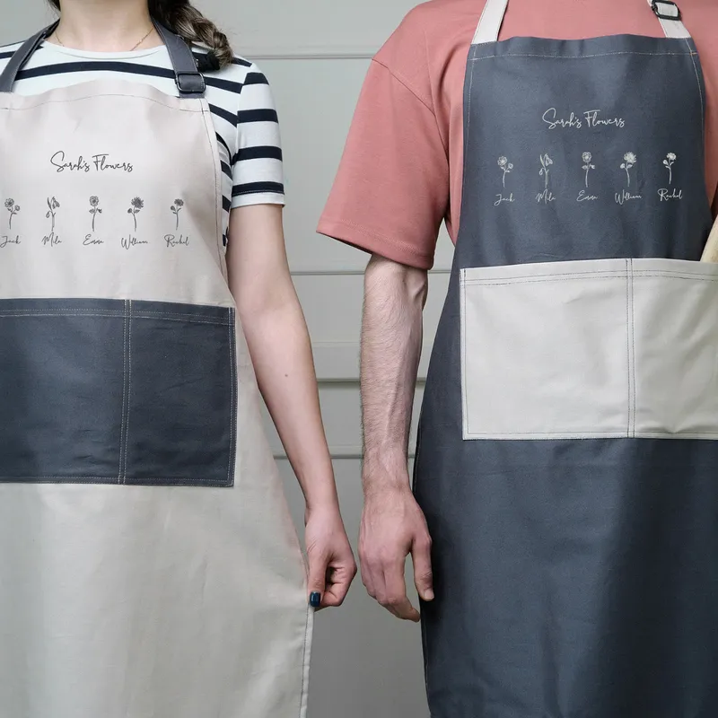 Personalised Birth Flower Apron for Grandma