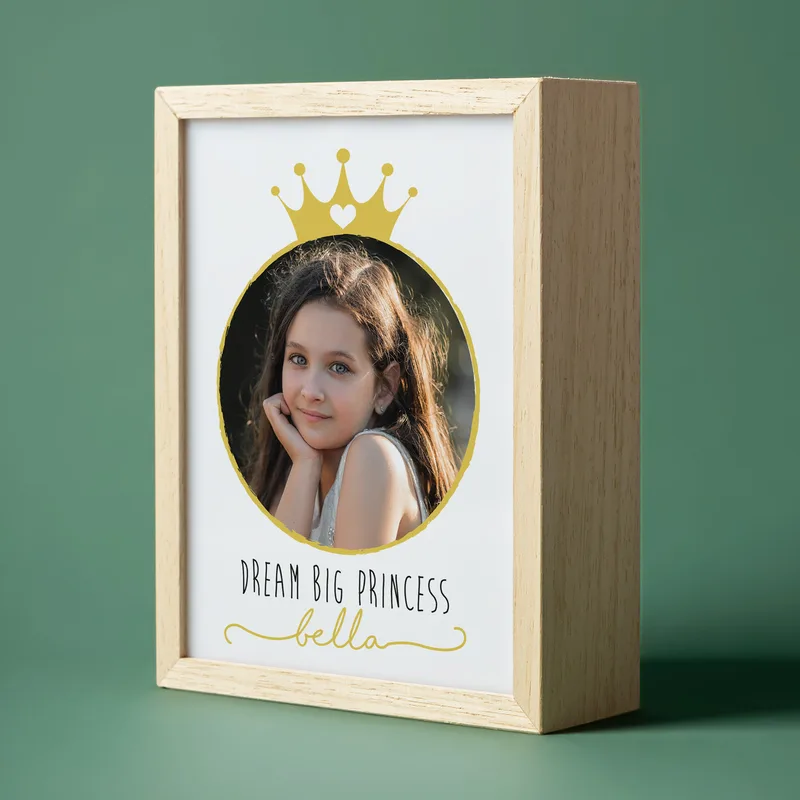 Personalised Princess Photo Lamp Box for Birthday Gifts