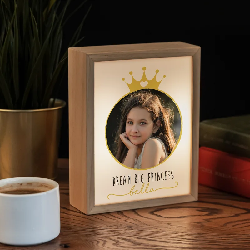 Personalised Princess Photo Lamp Box for Birthday Gifts