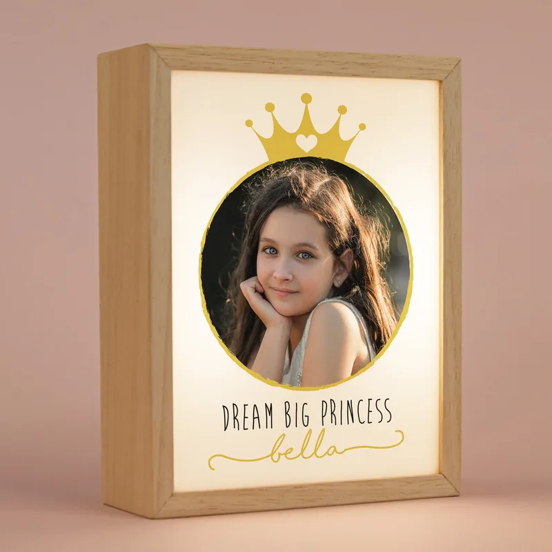 Personalised Princess Photo Lamp Box for Birthday Gifts