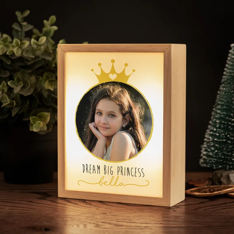Personalised Princess Photo Lamp Box for Birthday Gifts