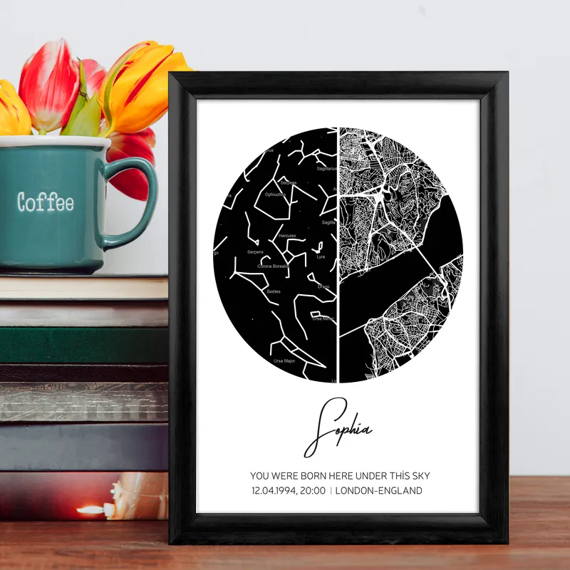 Birthday Gift Sky and Location Designed Gift Frame