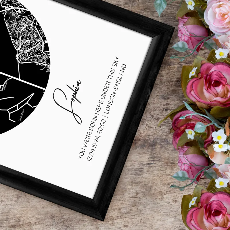 Birthday Gift Sky and Location Designed Gift Frame