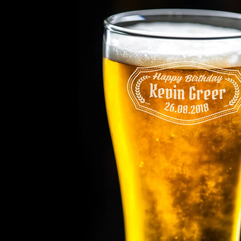 Personalised Birthday Beer Glass for Men and Women