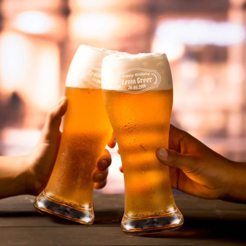 Personalised Birthday Beer Glass for Men and Women