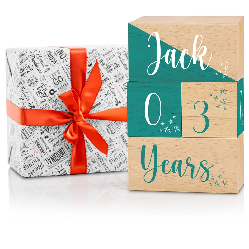 Personalised Wooden Baby Name Blocks for Boys