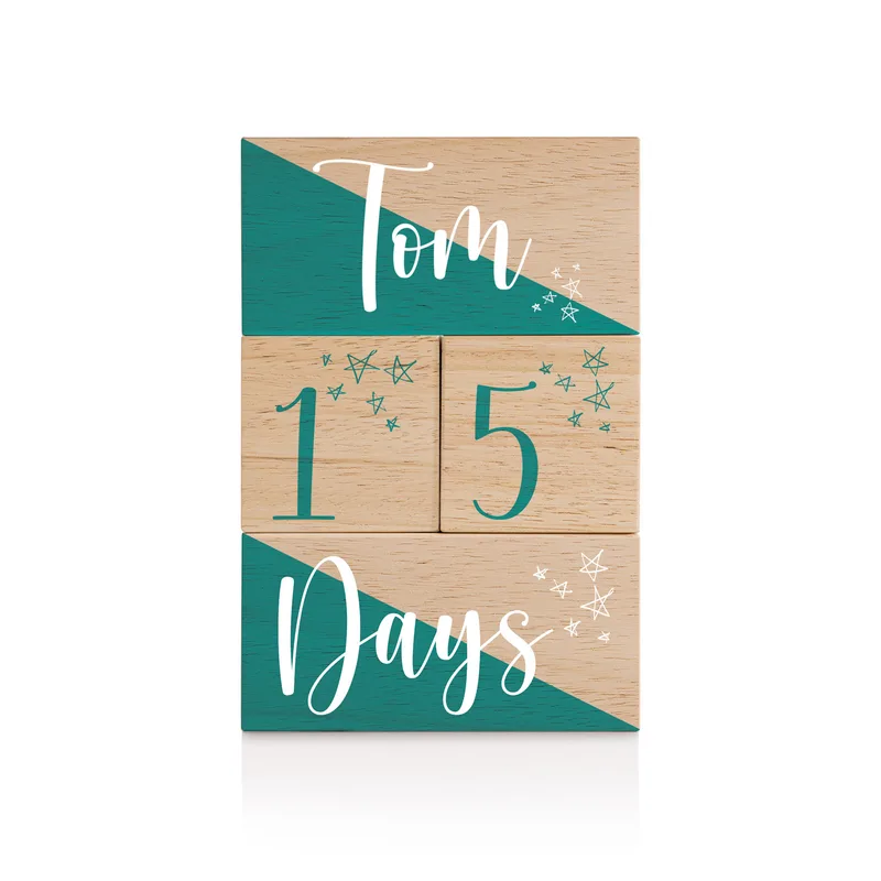 Personalised Wooden Baby Name Blocks for Boys