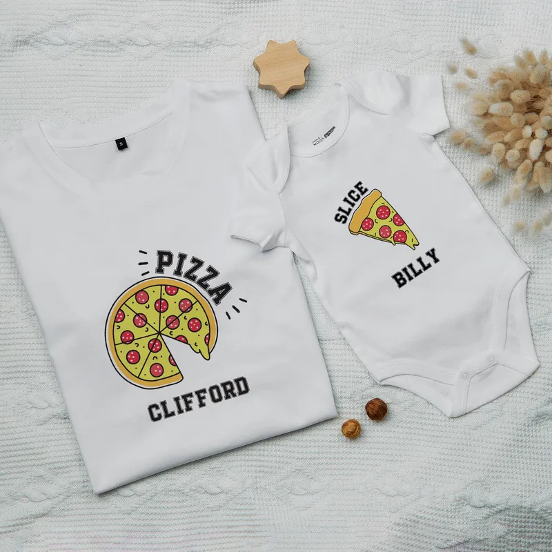 Dad and Baby Pizza Matching T-Shirt Set for Father's Day