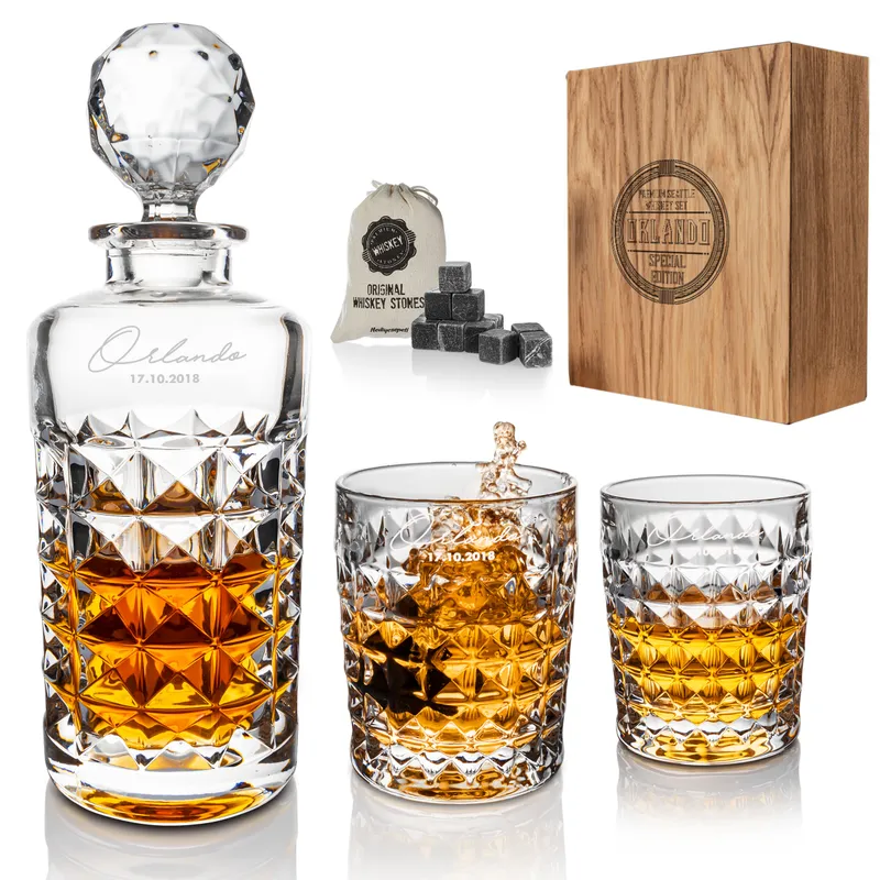 Birthday Gifts Seattle Whiskey Set in Wooden Gift Box
