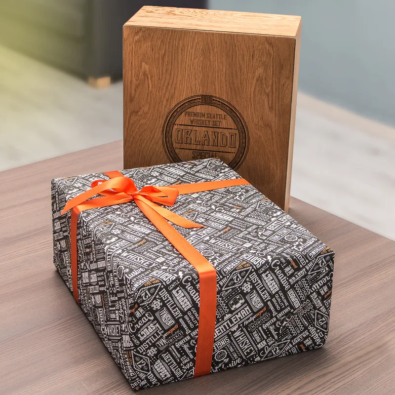 Birthday Gifts Seattle Whiskey Set in Wooden Gift Box