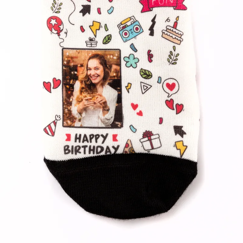 Birthday Themed Personalised Photo Printed Socks