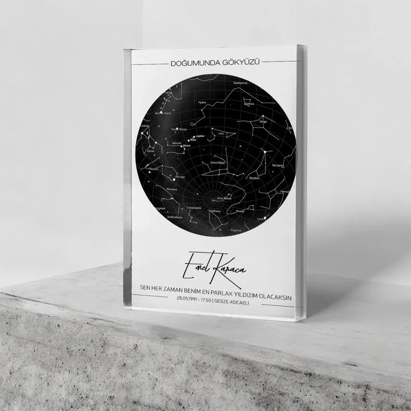 Personalised Star Map Acrylic Display for Birthdays