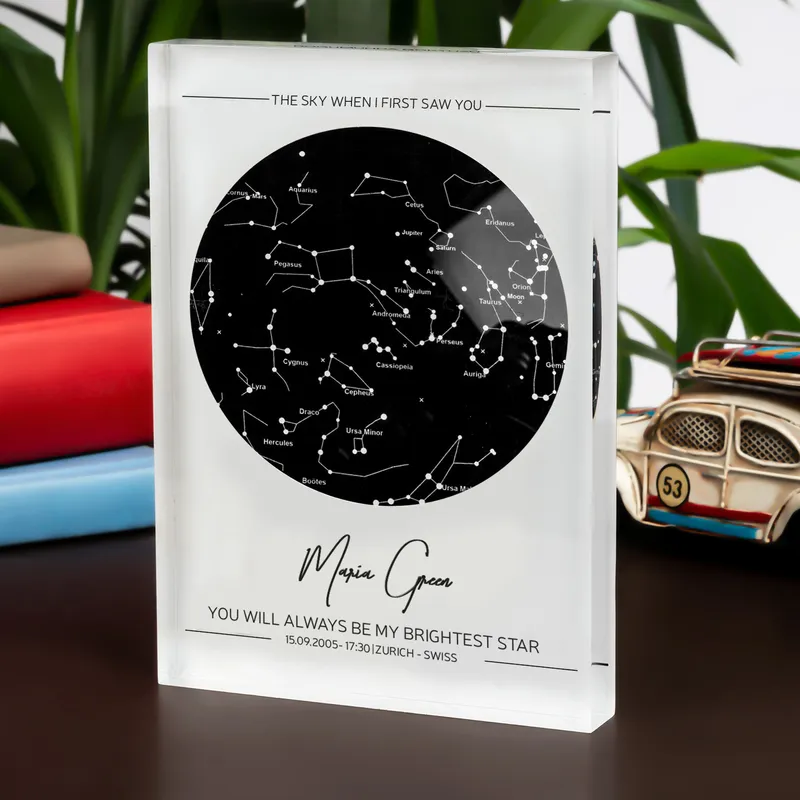 Personalised Star Map Acrylic Display for Birthdays