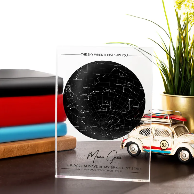 Personalised Star Map Acrylic Display for Birthdays