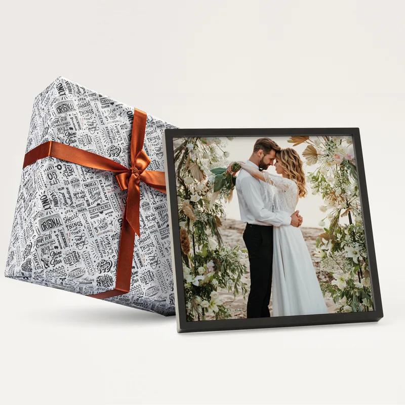 Personalised Black Wall Frame with Photo Print for Home Decor