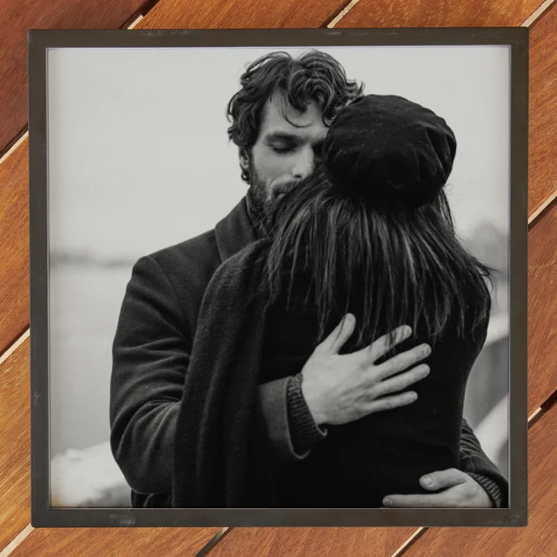 Personalised Black Wall Frame with Photo Print for Home Decor