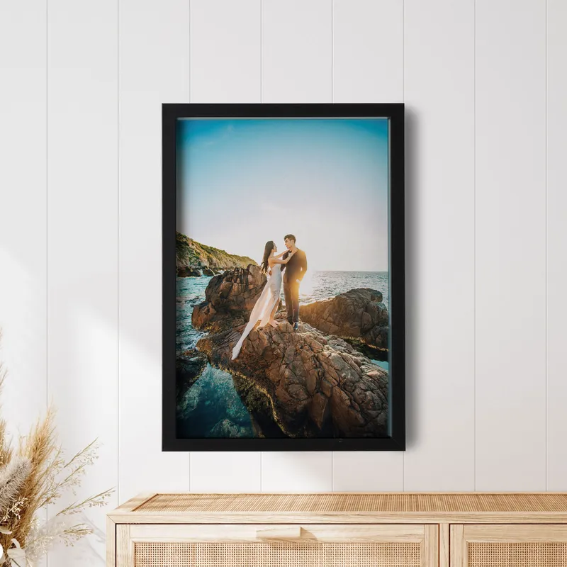 Personalised Black Photo Frame with Easy Adhesive Backing