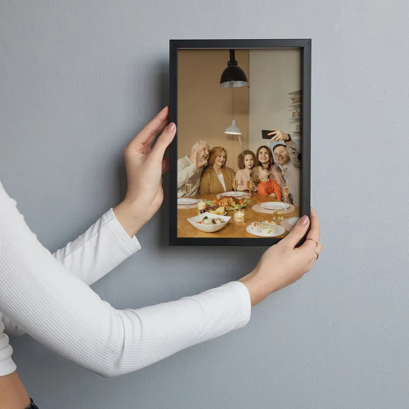 Personalised Black Photo Frame with Easy Adhesive Backing