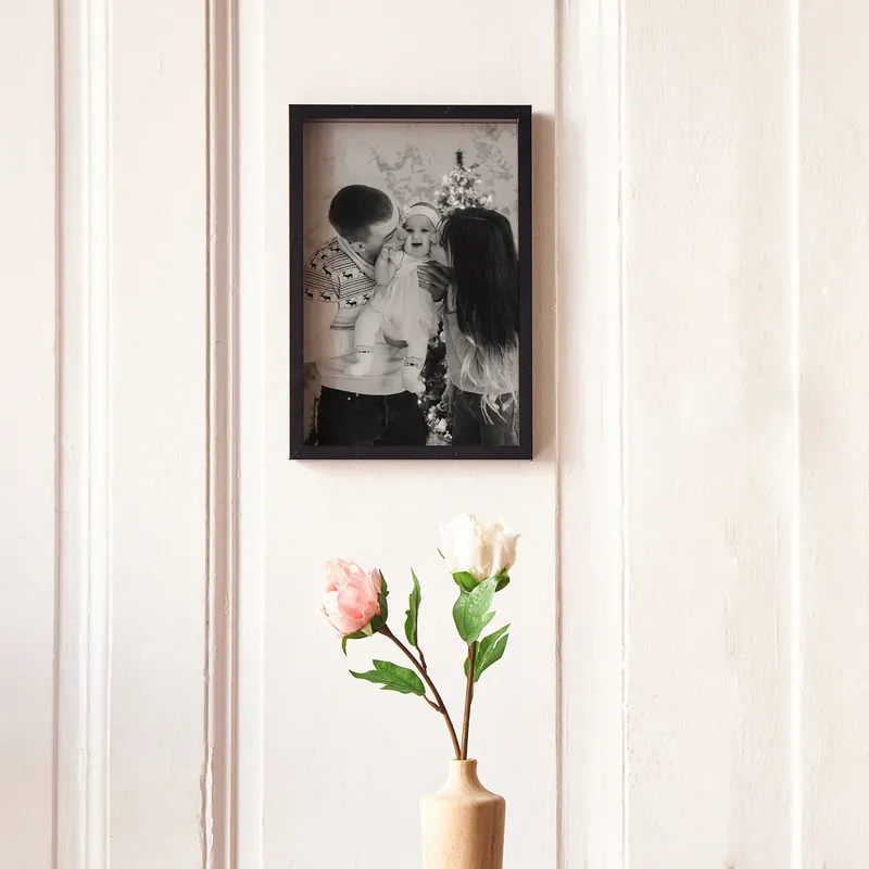 Personalised Black Photo Frame with Easy Adhesive Backing