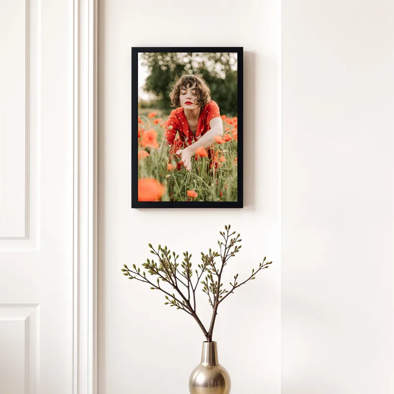 Personalised Black Photo Frame with Easy Adhesive Backing