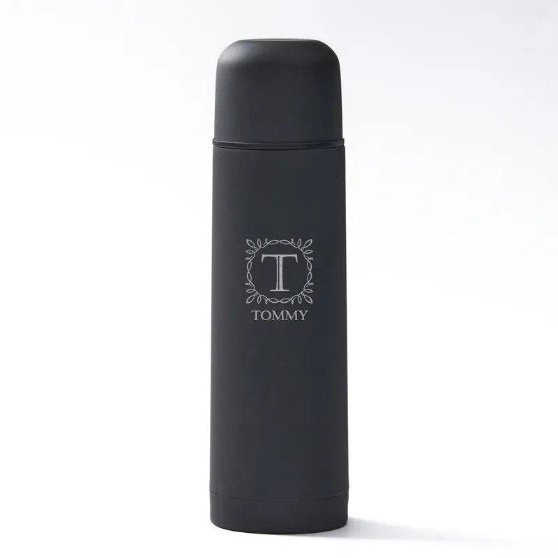 Personalised Monogram Matte Black Steel Thermos