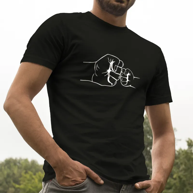 Black T-shirt Baby Body Combination with Fist Salute Design