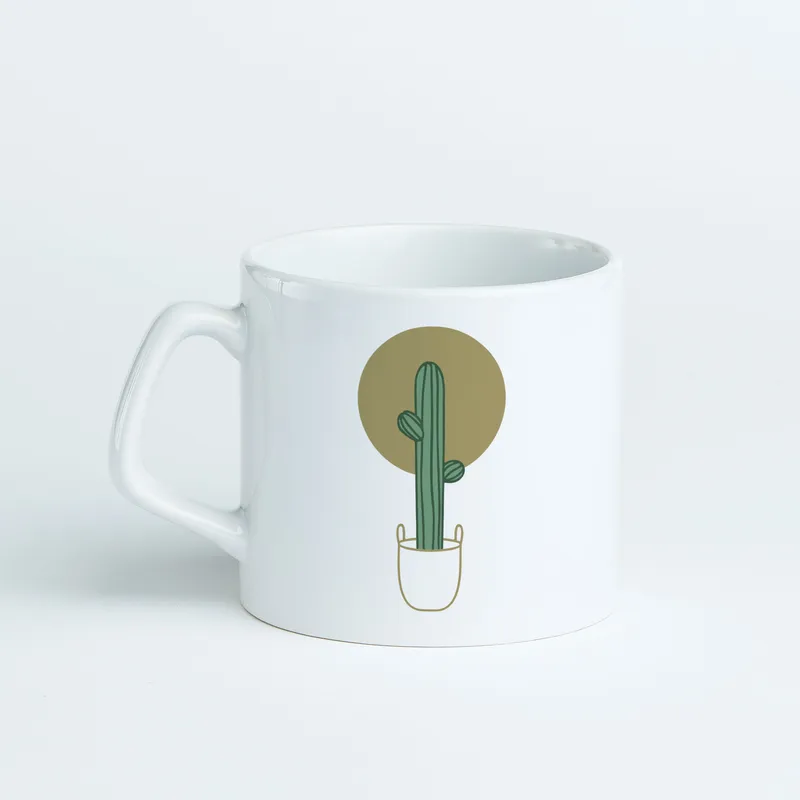 Boho Chic Cactus Porcelain Mug for Unique Gifts