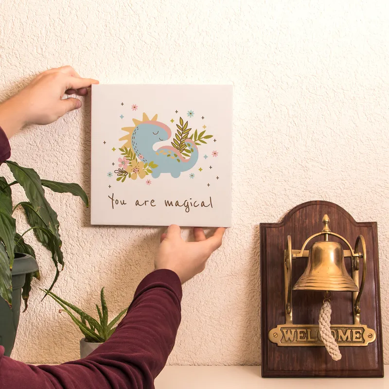 Boho Style Dinosaur Character Design Canvas